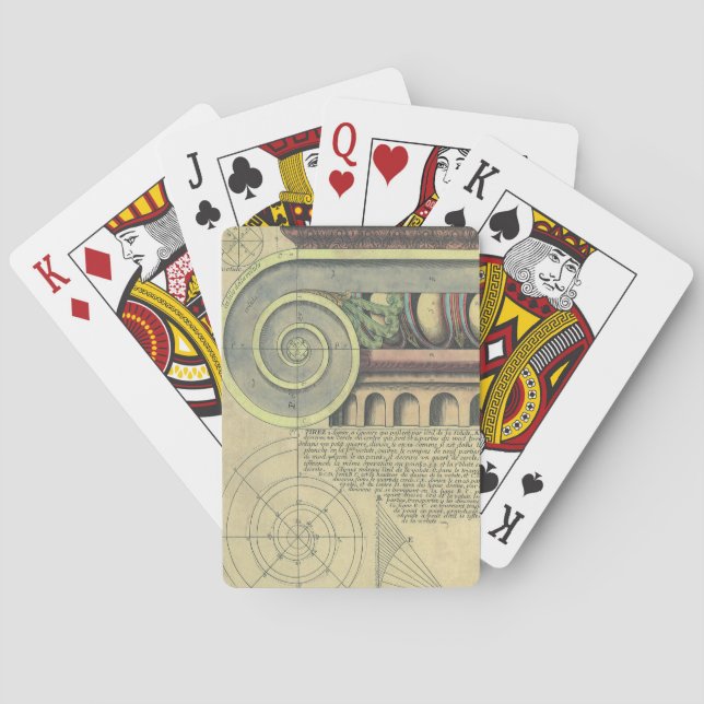 Vintage Architecture; Capital Volute by Vignola Poker Cards (Back)