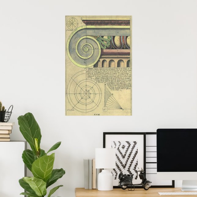 Vintage Architecture; Capital Volute by Vignola Poster (Home Office)