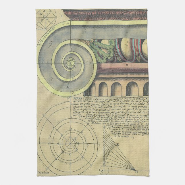 Vintage Architecture; Capital Volute by Vignola Towel (Vertical)