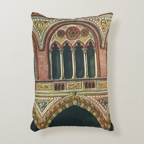 Vintage Architecture  Citadel in Pavia Italy Accent Pillow