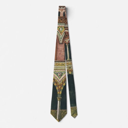 Vintage Architecture  Citadel in Pavia Italy Neck Tie