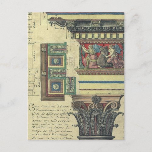Vintage Architecture Column with Cornice Molding Postcard