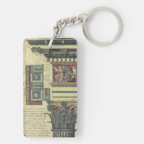 Vintage Architecture Column with Cornice Moulding Keychain