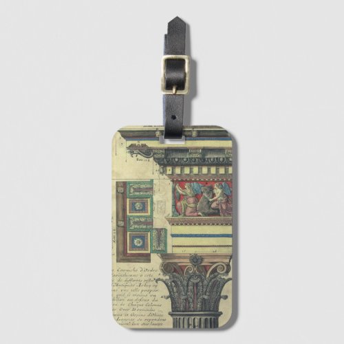 Vintage Architecture Column with Cornice Moulding Luggage Tag