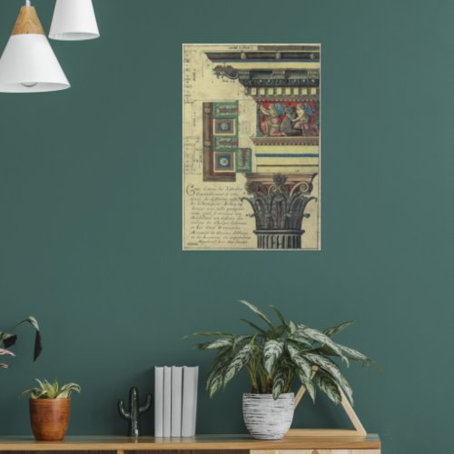 Vintage Architecture Column with Cornice Moulding Poster
