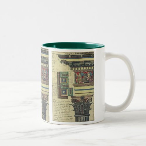 Vintage Architecture Column with Cornice Moulding Two_Tone Coffee Mug