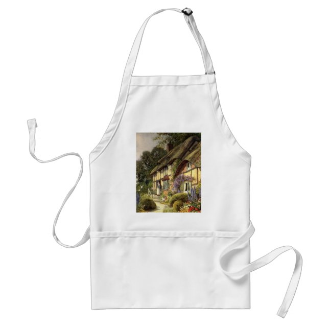Vintage Architecture, Country Cottage House Adult Apron (Front)