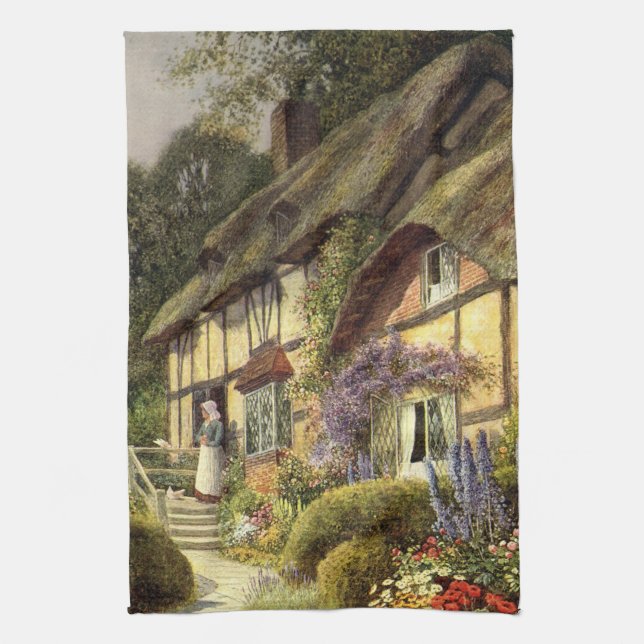 Vintage Architecture, Country Cottage House Kitchen Towel (Vertical)