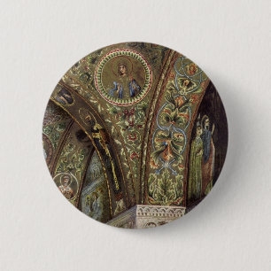 Vintage Architecture, Decorative Arch in a Church Pinback Button