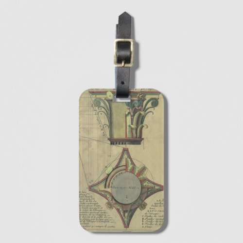 Vintage Architecture Decorative Capital Crown Luggage Tag