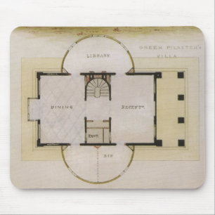Vintage Architecture, Floor Plan and Greek Villa Mouse Pad