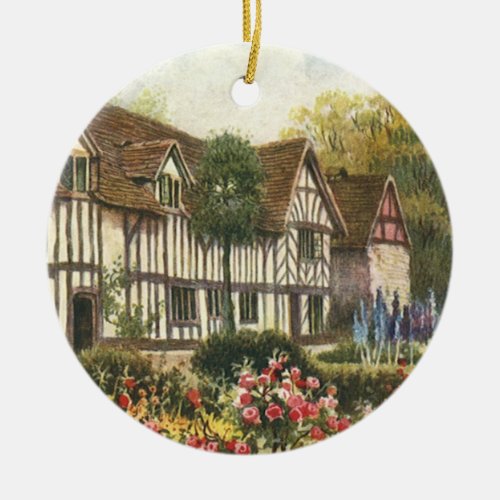 Vintage Architecture Formal Garden English Cottage Ceramic Ornament