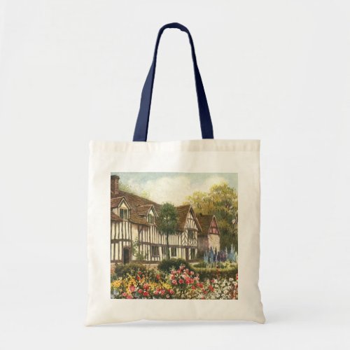 Vintage Architecture Formal Garden English Cottage Tote Bag