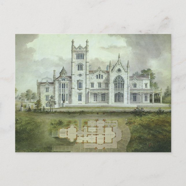 Vintage Architecture, French Chateau Floor Plans Postcard (Front)