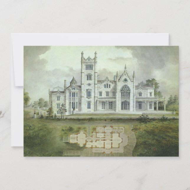 Vintage Architecture, French Chateau Invitation (Front)