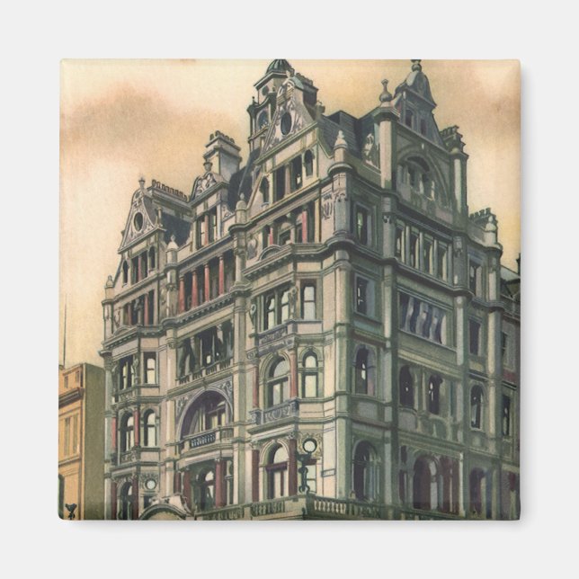 Vintage Architecture Queens Hotel Leicester Square Magnet (Front)