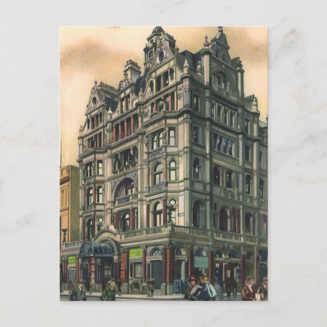 Vintage Architecture Queens Hotel Leicester Square Postcard (Front)