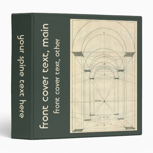 Vintage Architecture Renaissance Arch Perspective 3 Ring Binder