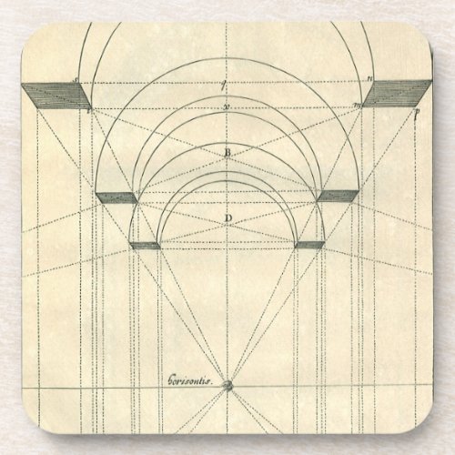 Vintage Architecture Renaissance Arch Perspective Drink Coaster