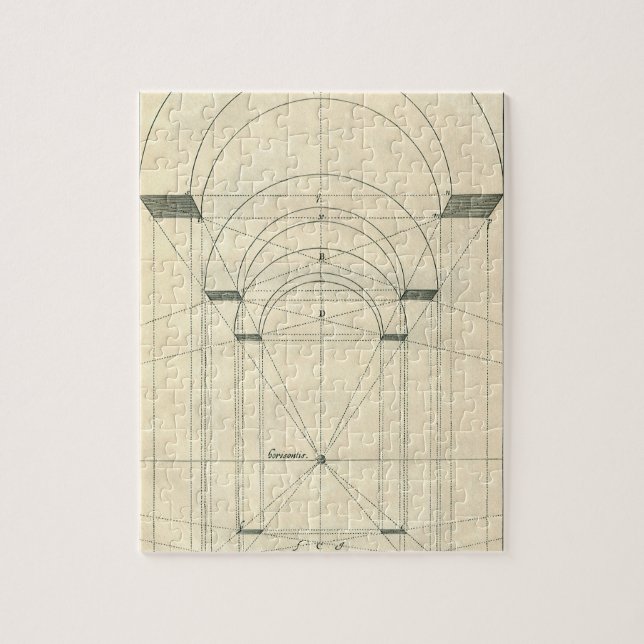 Vintage Architecture, Renaissance Arch Perspective Jigsaw Puzzle (Vertical)