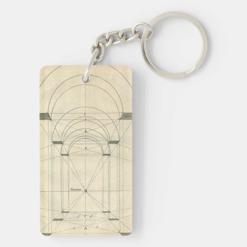 Vintage Architecture Renaissance Arch Perspective Keychain