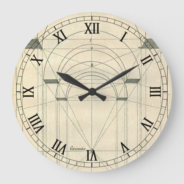 Vintage Architecture, Renaissance Arch Perspective Large Clock (Front)