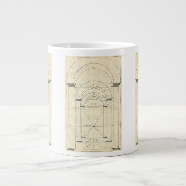 Vintage Architecture, Renaissance Arch Perspective Large Coffee Mug (Front)
