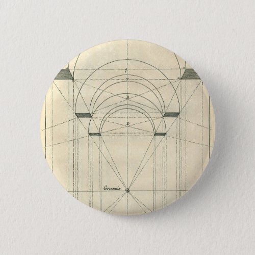 Vintage Architecture Renaissance Arch Perspective Pinback Button