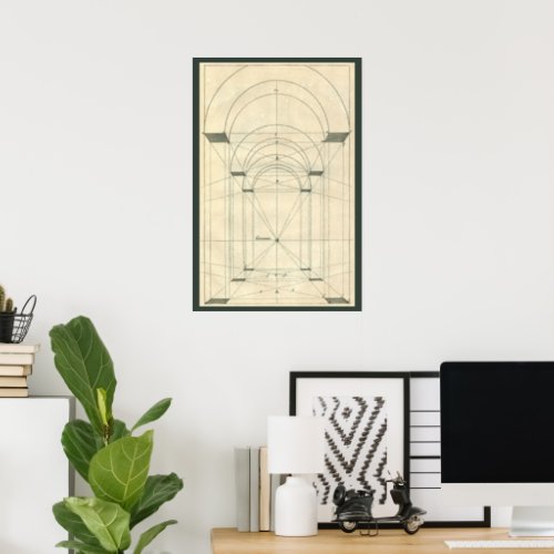 Vintage Architecture Renaissance Arch Perspective Poster