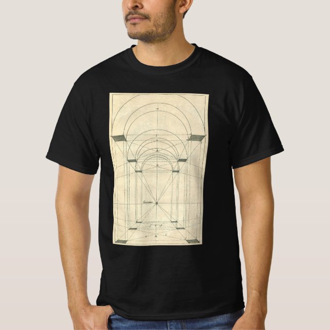 Vintage Architecture, Renaissance Arch Perspective T-Shirt (Front)