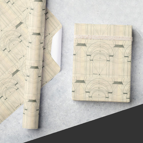 Vintage Architecture Renaissance Arch Perspective Wrapping Paper