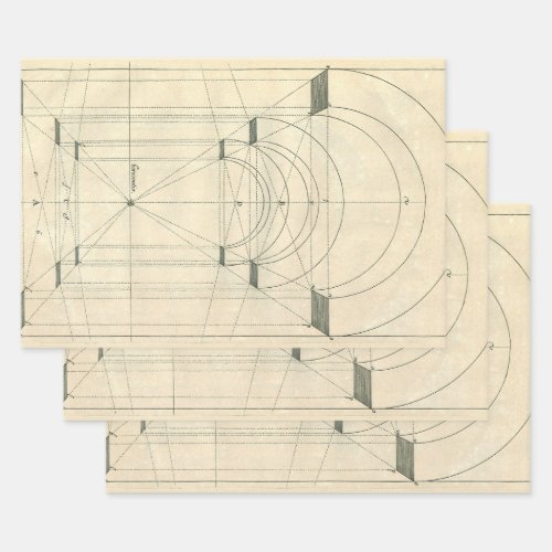 Vintage Architecture Renaissance Arch Perspective Wrapping Paper Sheets