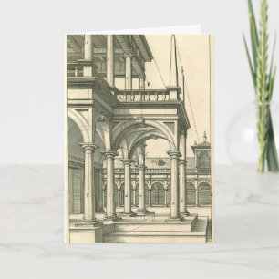 Vintage Architecture, Roman Courtyard with Columns Card