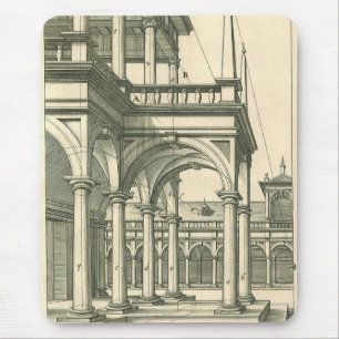 Vintage Architecture, Roman Courtyard with Columns Mouse Pad