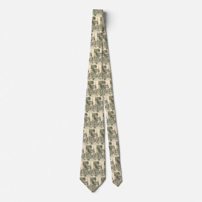 Vintage Architecture, Roman Courtyard with Columns Neck Tie (Front)
