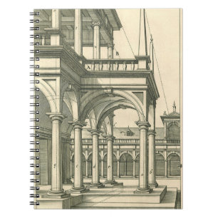 Vintage Architecture, Roman Courtyard with Columns Notebook
