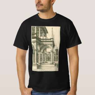 Vintage Architecture, Roman Courtyard with Columns T-Shirt