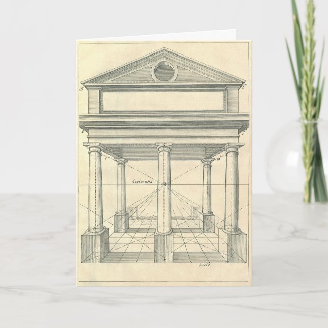Vintage Architecture, Roman Portico with Columns Card (Front)