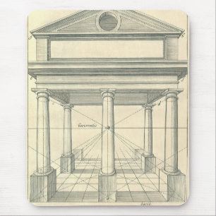 Vintage Architecture, Roman Portico with Columns Mouse Pad