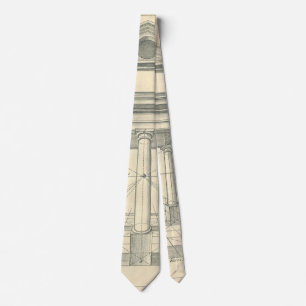 Vintage Architecture, Roman Portico with Columns Neck Tie