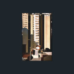 Vintage Architecture, Skyscrapers by Sheeler, 1922 Canvas Print<br><div class="desc">Vintage illustration architecture design titled Skyscrapers by Charles Sheeler, 1922. An urban cityscape featuring tall buildings in New York City. Charles Sheeler was one of the first artists with a new modern style called Precisionism, similar to Art Deco. Art deco focused on high society, whereas Precisionism was more about real...</div>