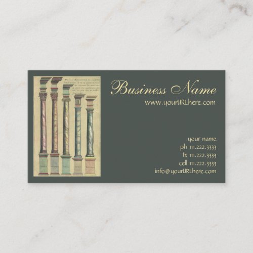 Vintage Architecture the 5 Architectural Orders Business Card