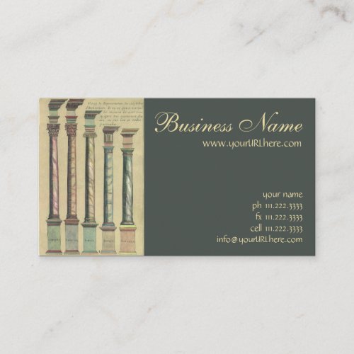 Vintage Architecture the 5 Architectural Orders Business Card