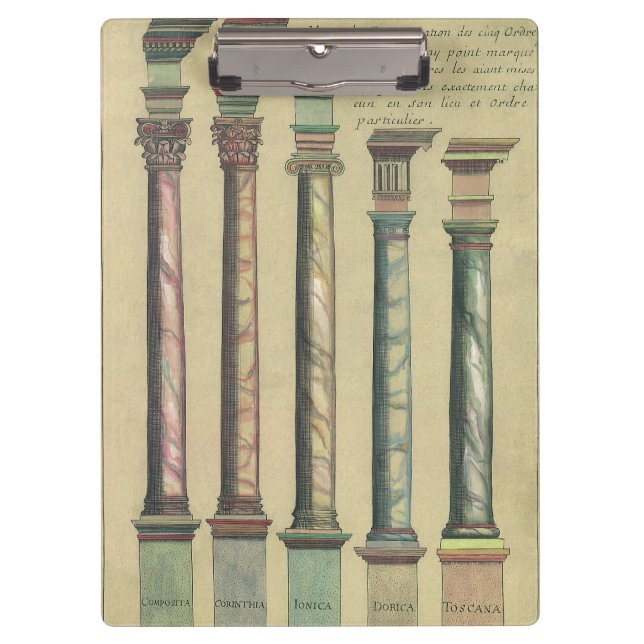 Vintage Architecture, the 5 Architectural Orders Clipboard (Front)