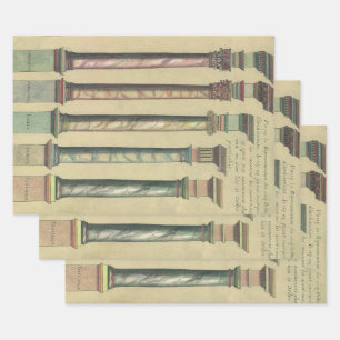 Vintage Architecture, the 5 Architectural Orders Wrapping Paper Sheets