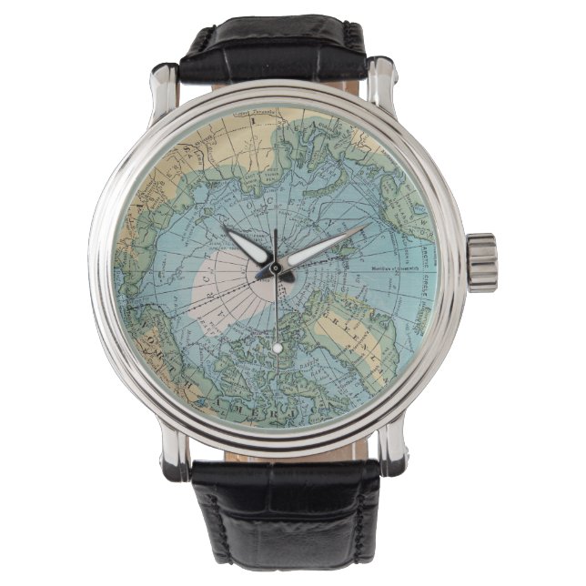 Vintage Arctic Map Watch (Front)