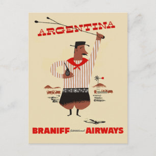Vintage Argentina Airline Travel Postcard