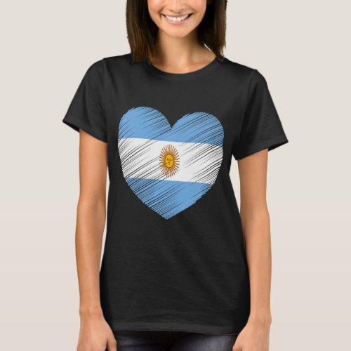 Vintage Argentina Argentine Flag Pride Support Arg T_Shirt