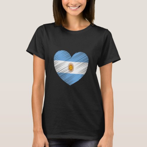 Vintage Argentina Argentine Flag Pride Support Arg T_Shirt