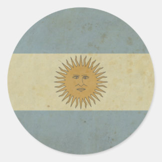 Vintage Argentina Flag Classic Round Sticker